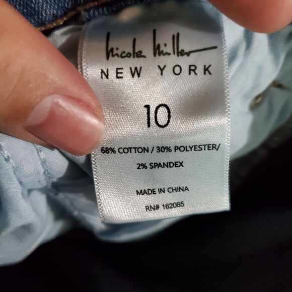 Nicole Miller Jeans Women Size 10 Blue Soho High Rise Ankle Slim Distressed Deni - Picture 4 of 14